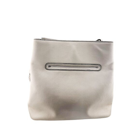 Brighton Ferrara Levia Lorenza Vallera Bucket White Leather Shoulder Bag Braided - Picture 3 of 16